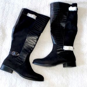 Knee high black boots